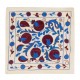 Modern Embroidered Silk Suzani Cushion Cover, Uzbek Lace Pillow, Handmade Toss Pillow