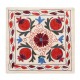 Modern Silk Cushion Cover. Embroidered Pillowcase, Suzani Textile Lace Pillow
