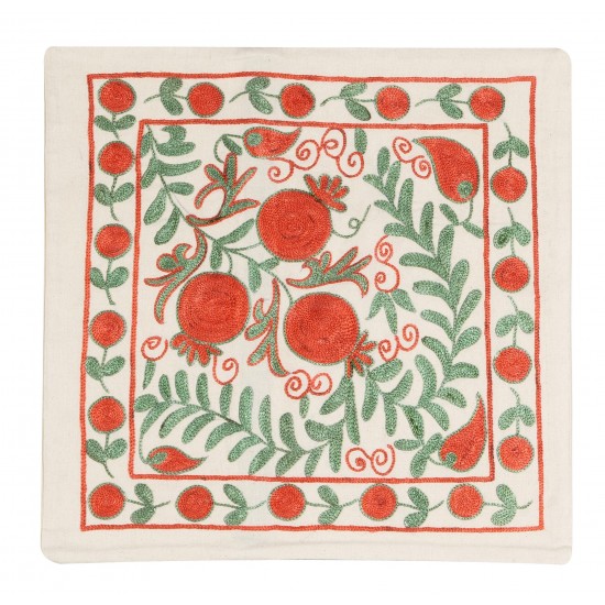 Beautiful Silk Hand Embroidered Suzani Cushion Cover from Uzbekistan Beautiful Silk Hand Embroidered Suzani Cushion Cover from Uzbekistan