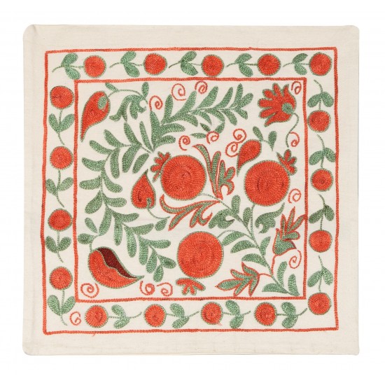 Decorative Silk Embroidered Suzani Cushion Cover from Uzbekistan Decorative Silk Embroidered Suzani Cushion Cover from Uzbekistan