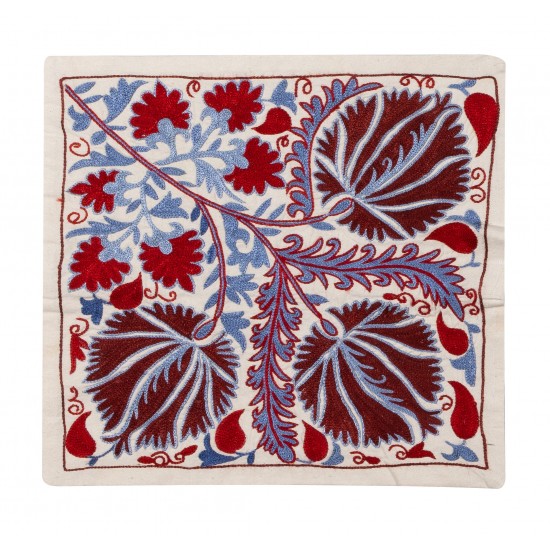 Decorative Silk Embroidered Suzani Cushion Cover from Uzbekistan Decorative Silk Embroidered Suzani Cushion Cover from Uzbekistan