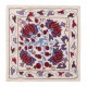 Silk Embroidery Cushion Cover. Modern Pillowcase, Suzani Textile Lace Pillow