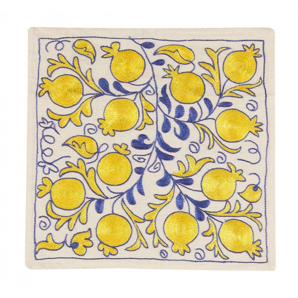 Decorative Silk Embroidered Suzani Cushion Cover from Uzbekistan