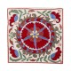 Silk Embroidery Cushion Cover. Modern Pillowcase, Suzani Fabric Lace Pillow