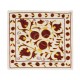 Embroidered Silk Suzani Cushion Cover, Uzbek Lace Pillow, Handmade Toss Pillow