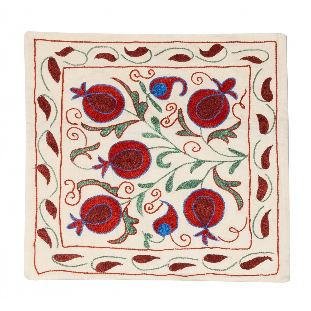 Handmade New Central Asian / Uzbek Silk Embroidered Suzani Cushion Cover