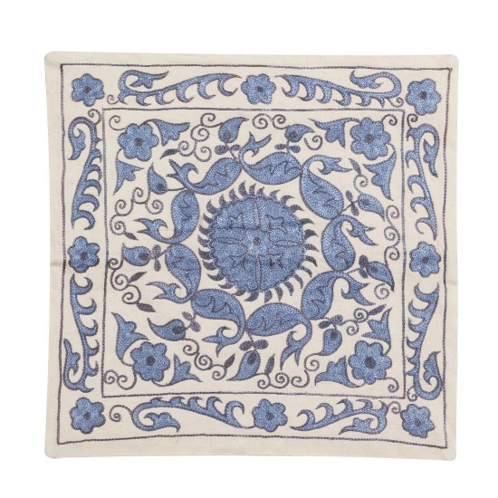 Beautiful Silk Hand Embroidered Suzani Cushion Cover from Uzbekistan Beautiful Silk Hand Embroidered Suzani Cushion Cover from Uzbekistan