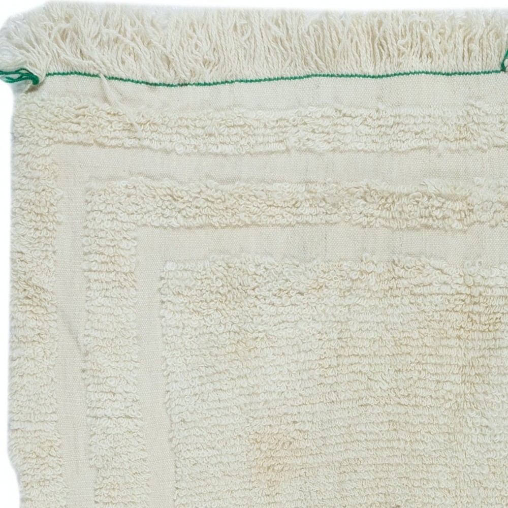 Minimalist Vintage Handmade Anatolian Small Tulu Rug Made of Natural Un-Dyed Beige Wool