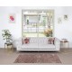 Small Handmade Turkish Rug in Barn Red & Beige, Kitchen Accent Rug, Bedroom Carpet