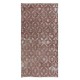 Small Handmade Turkish Rug in Barn Red & Beige, Kitchen Accent Rug, Bedroom Carpet