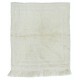 Vintage Anatolian "Tulu" Rug in Solid Beige, 100% Natural Wool, Minimalist Small Carpet