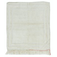 Vintage Anatolian Small Tulu Rug, 100% Natural Wool, Minimalist Plain Beige Accent Carpet