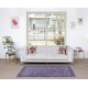 Modern Turkish Royal Purple Rug, Handmade Small Carpet, Upcycled Floor Covering