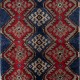Hand Knotted "Tulu" Rug in Blue, Red & Light Brown. 100% Wool. Amazing Vintage Turkish Carpet