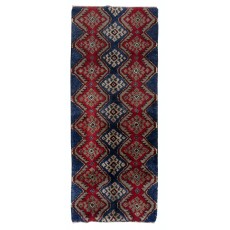 Hand Knotted "Tulu" Rug in Blue, Red & Light Brown. 100% Wool. Amazing Vintage Turkish Carpet