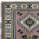 One of a Kind Vintage Hand Knotted Turkish Accent Rug with Geometric Design, 100% Wool