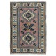 One of a Kind Vintage Hand Knotted Turkish Accent Rug with Geometric Design, 100% Wool