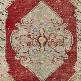 Vintage Turkish Wool Tribal Rug, Traditional Handmade Village Carpet