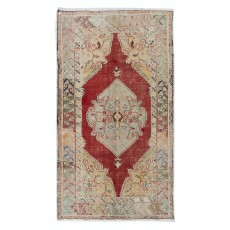 Vintage Turkish Wool Tribal Rug, Traditional Handmade Village Carpet