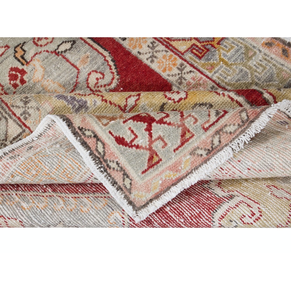 Traditional Vintage Turkish Tribal Rug, Hand Knotted Wool Village Carpet