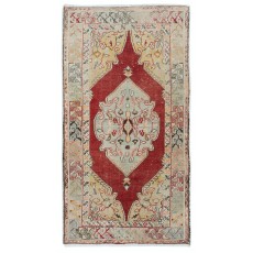 Traditional Vintage Turkish Tribal Rug, Hand Knotted Wool Village Carpet