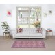 Handmade Pink Rug with Rustic Italian Mediterranean Style, Contemporary Turkish Small Carpet