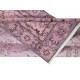 Handmade Pink Rug with Italian Mediterranean Style, Contemporary Turkish Small Carpet