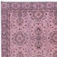 Handmade Pink Rug with Italian Mediterranean Style, Contemporary Turkish Small Carpet