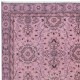 Handmade Pink Rug with Rustic Italian Mediterranean Style, Contemporary Turkish Small Carpet