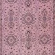 Handmade Pink Rug with Italian Mediterranean Style, Contemporary Turkish Small Carpet