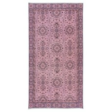 Handmade Pink Rug with Italian Mediterranean Style, Contemporary Turkish Small Carpet