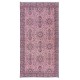 Handmade Pink Rug with Italian Mediterranean Style, Contemporary Turkish Small Carpet