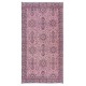 Handmade Pink Rug with Rustic Italian Mediterranean Style, Contemporary Turkish Small Carpet