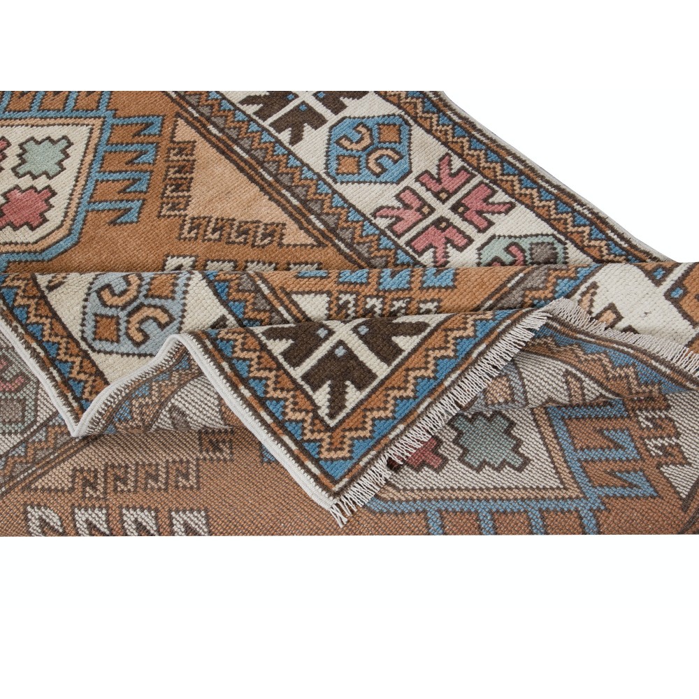 Vintage Hand Knotted Turkish Corridor Carpet, Narrow Hallway Runner, 100% Wool