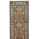 Vintage Hand-Knotted Turkish Narrow Corridor Runner Rug, 100% Wool