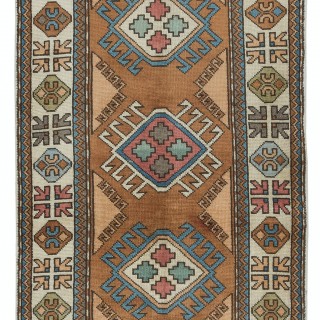 Vintage Hand Knotted Turkish Corridor Carpet, Narrow Hallway Runner, 100% Wool