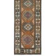 Vintage Hand-Knotted Turkish Narrow Corridor Runner Rug, 100% Wool