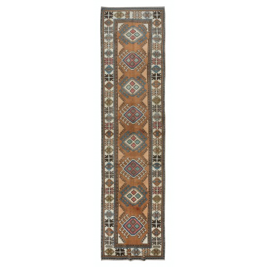 Hand Knotted Turkish Corridor Carpet, Ca 1960, Narrow Hallway Runner
