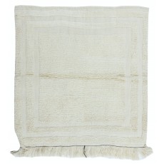 Vintage Anatolian Tulu Rug, 100% Natural Wool, Minimalist Plain Beige Small Carpet