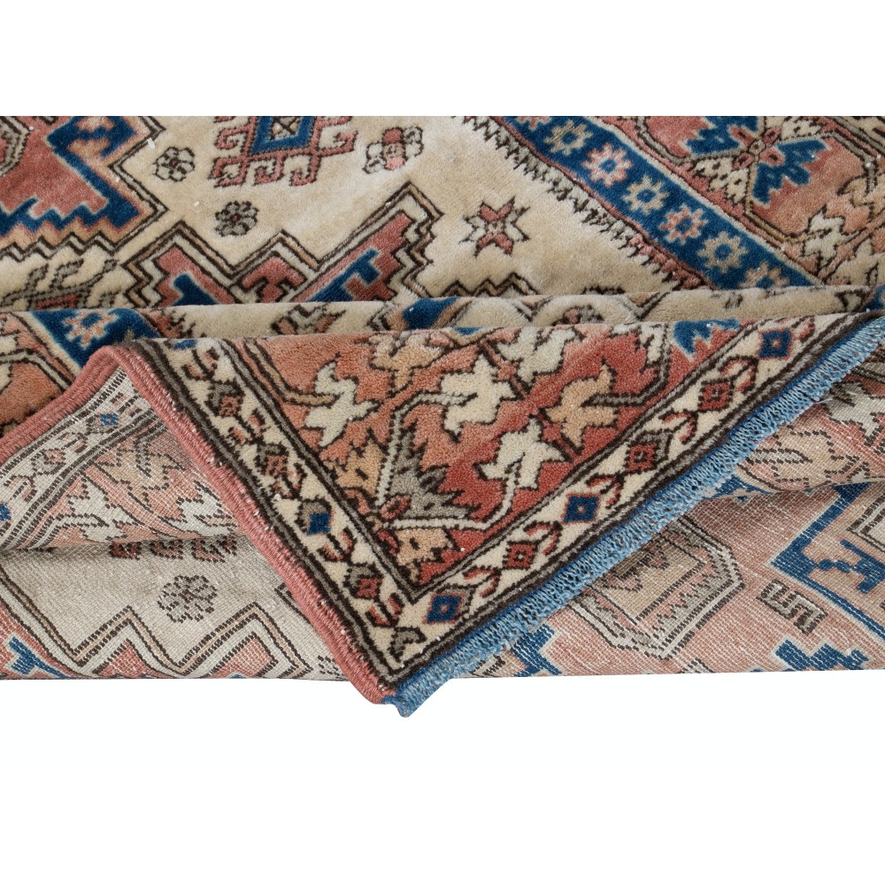  Vintage Caucasian Shirvan Leshgi Rug, 100% Wool