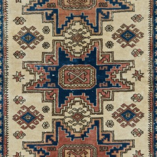  Vintage Caucasian Shirvan Leshgi Rug, 100% Wool