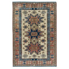  Vintage Caucasian Shirvan Leshgi Rug, 100% Wool