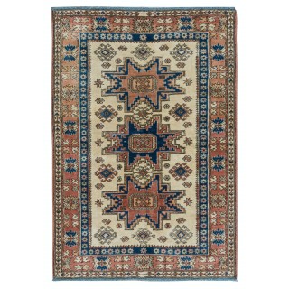  Vintage Caucasian Shirvan Leshgi Rug, 100% Wool