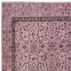 Light Pink Handmade Turkish Small Rug, Floral Pattern Floor Covering