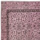 Light Pink Handmade Turkish Small Rug, Floral Pattern Floor Covering