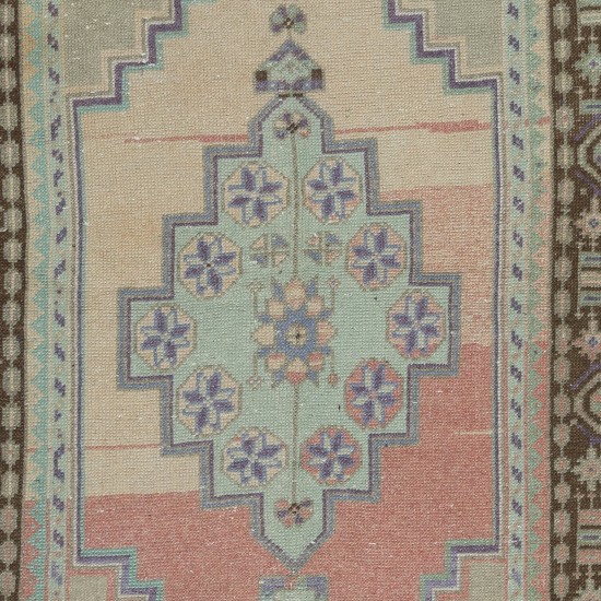 Hand Knotted Oriental Rug, Vintage Turkish Village Carpet, 100% Wool