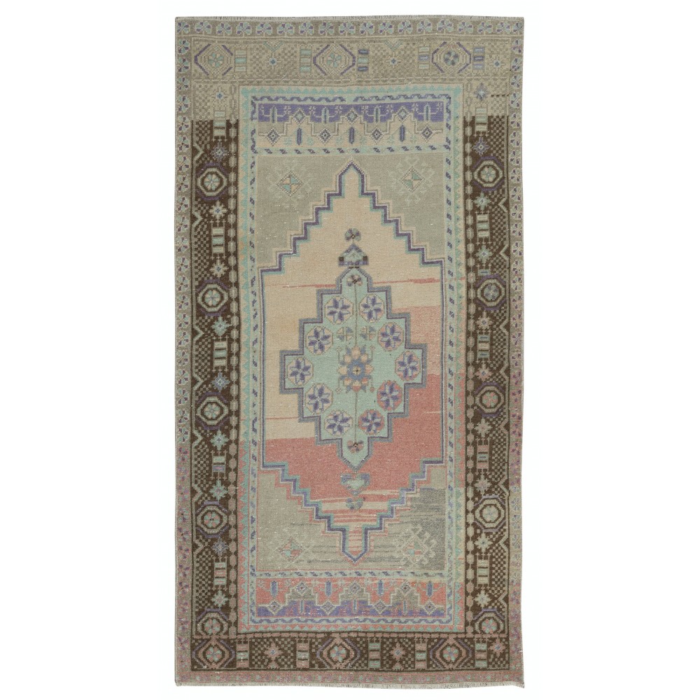 Hand Knotted Oriental Rug, Vintage Turkish Village Carpet, 100% Wool