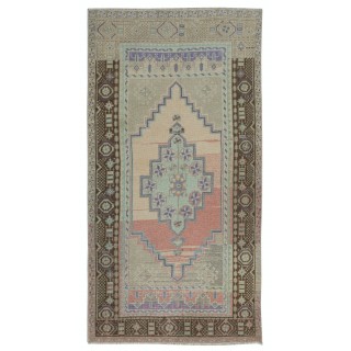 Hand Knotted Oriental Rug, Vintage Turkish Village Carpet, 100% Wool