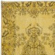 Small Modern Yellow Wool Rug, Handknotted and Handwoven in Turkey