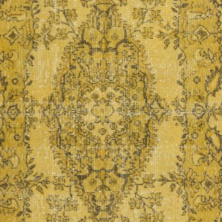 Small Modern Yellow Wool Rug, Handknotted and Handwoven in Turkey